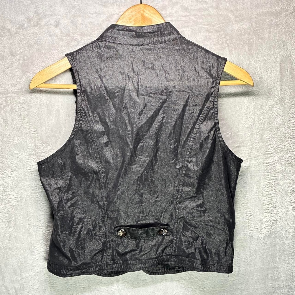 Entry Black & Silver Vintage Metallic Vest with White & Black Gradient - Picture 2 of 3